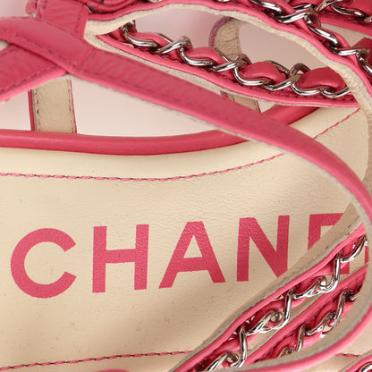 Chanel Calfskin Chain Braided Sandals 39 Pink 8 of 10