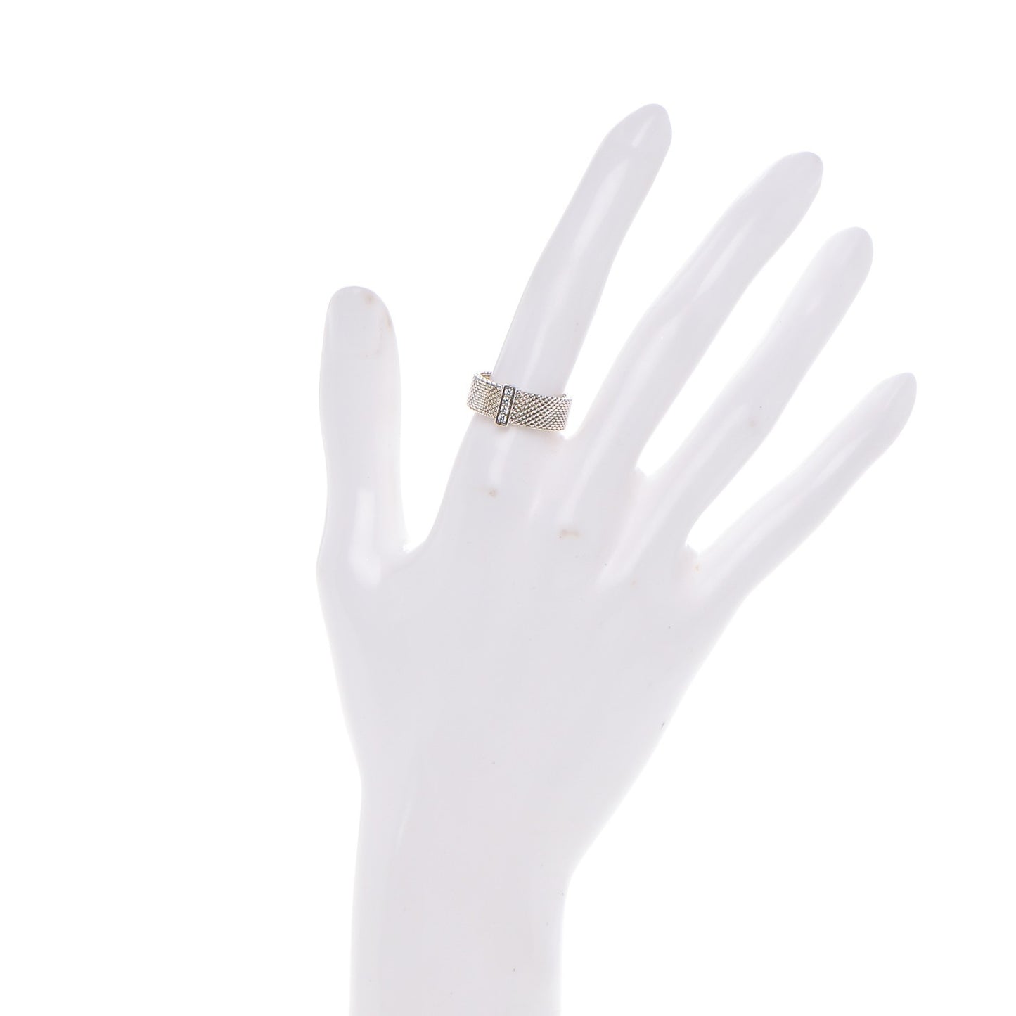 Sterling Silver Diamond Mesh Somerset Ring 54 7