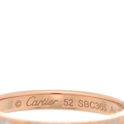 Cartier 18K Pink Gold Diamond 2.6mm LOVE Paved Band Ring 52 6 4 of 4
