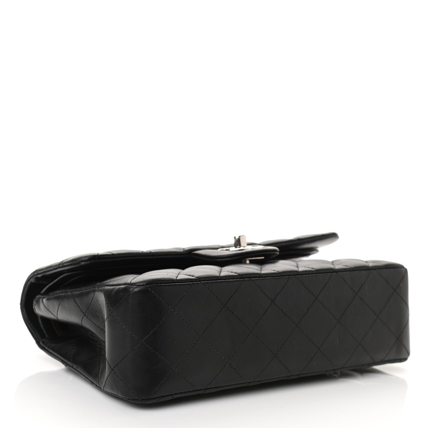 Lambskin Quilted Small Double Flap Black