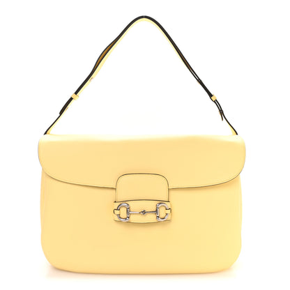 Gucci Calfskin Large Aura Horsebit 1955 Shoulder Bag Butter 1 of 10
