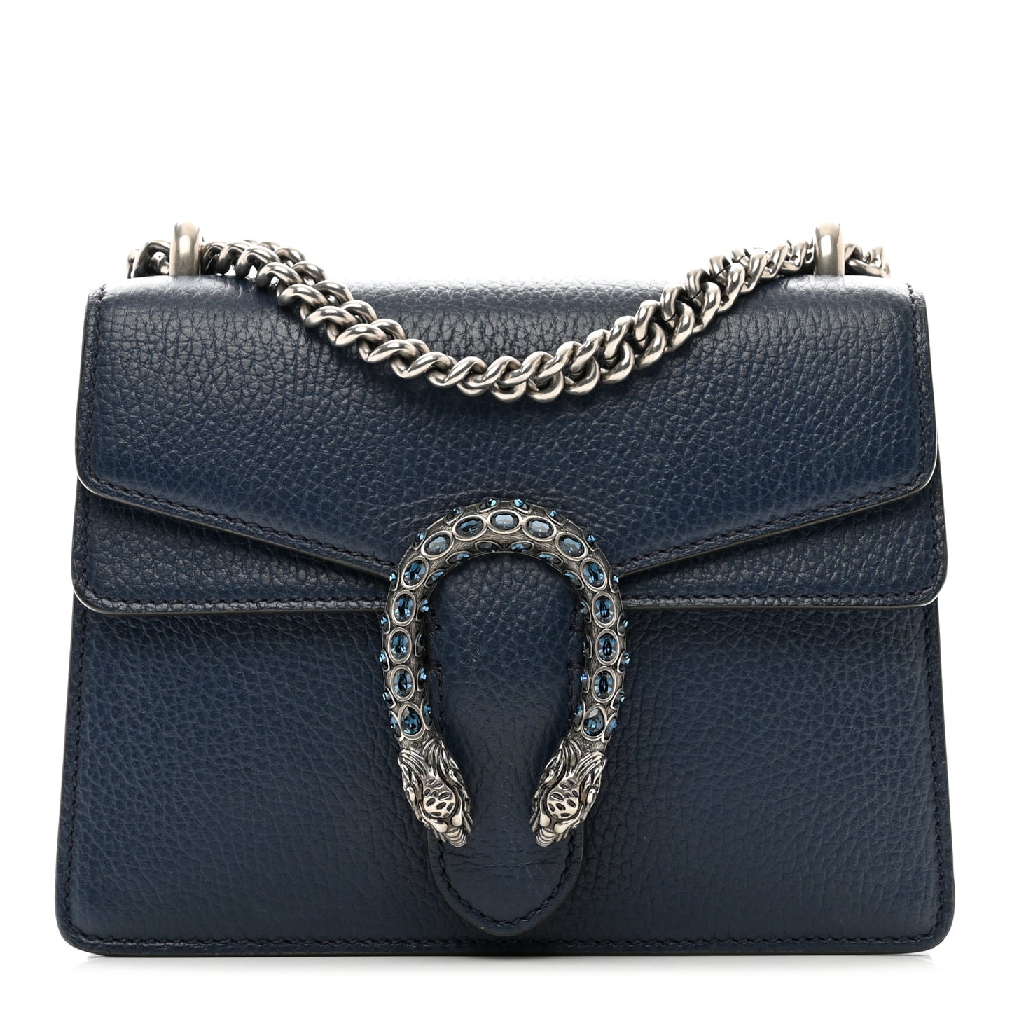 Dollar Calfskin Crystal Mini Dionysus Shoulder Bag Blue Agata Montana Sapphire