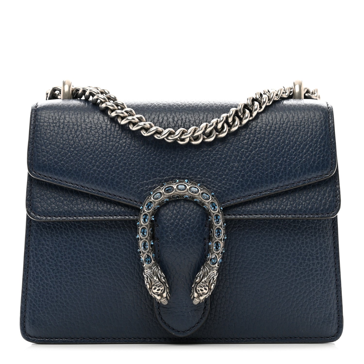 Gucci Dollar Calfskin Crystal Mini Dionysus Shoulder Bag Blue Agata Montana Sapphire 1 of 13