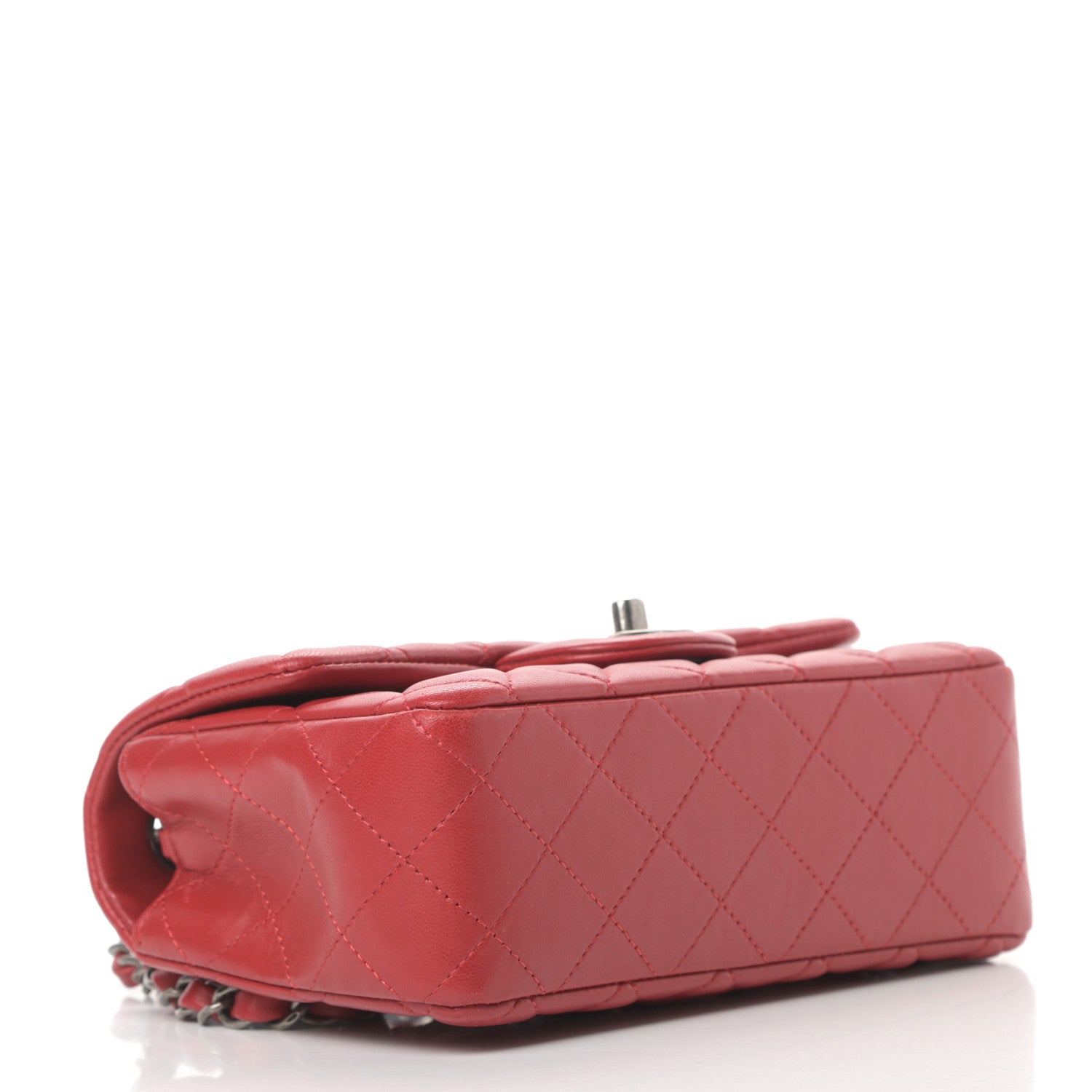 Chanel Lambskin Quilted Mini Rectangular Flap Red 4 of 14