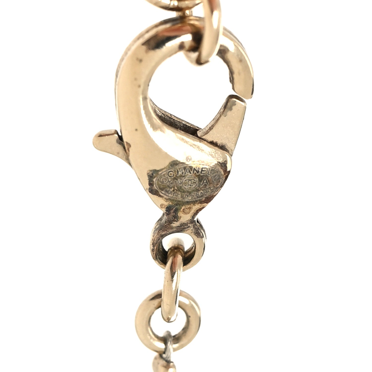Chanel Pearl Crystal CC Dangle Short Necklace Gold 5 of 5