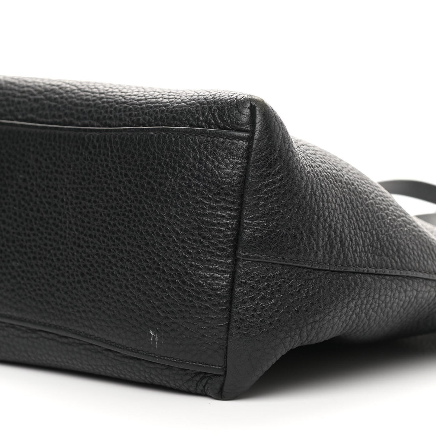 Vitello Phenix Embossed Logo Tote Black