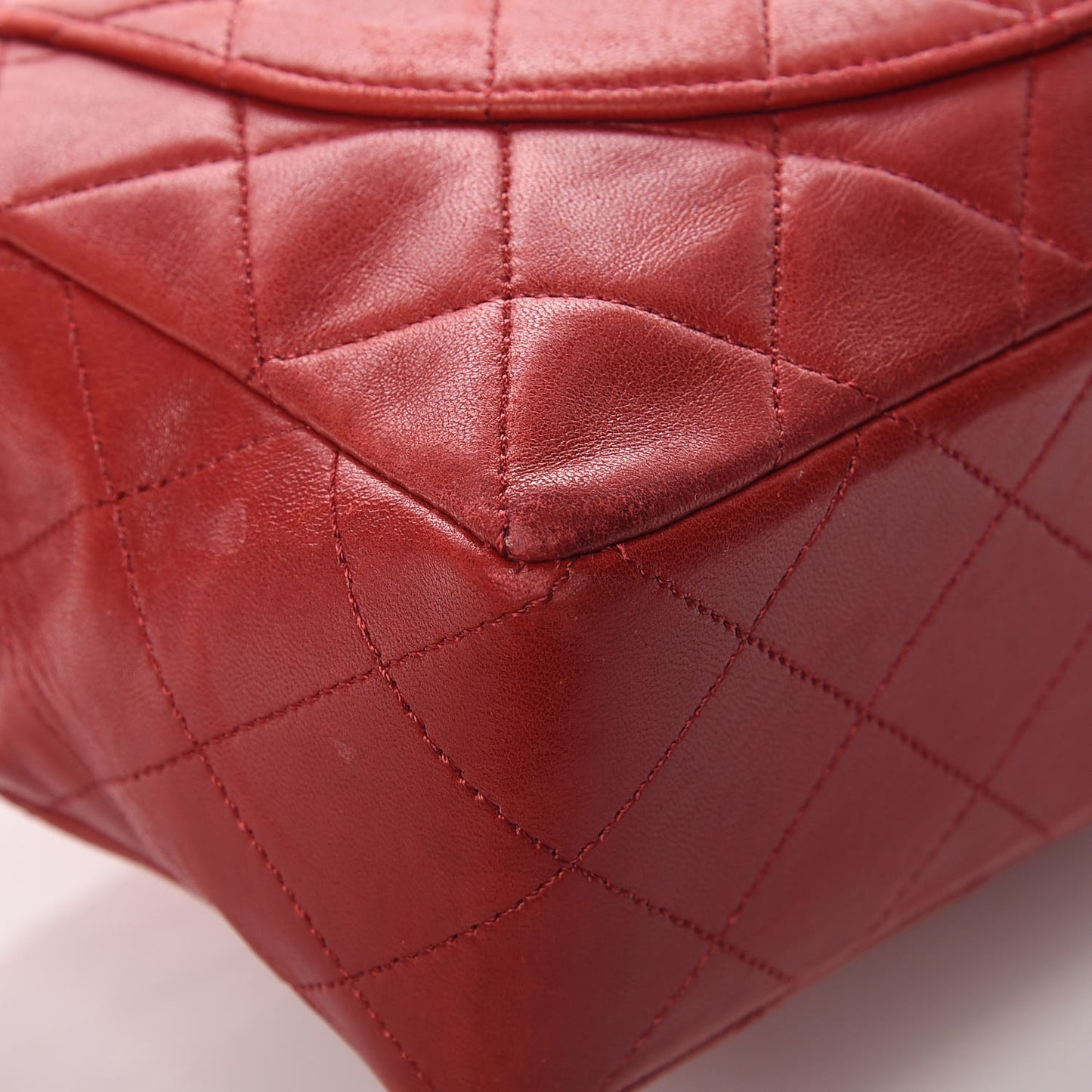Lambskin Quilted Bi-Color Small Single Flap Red Black