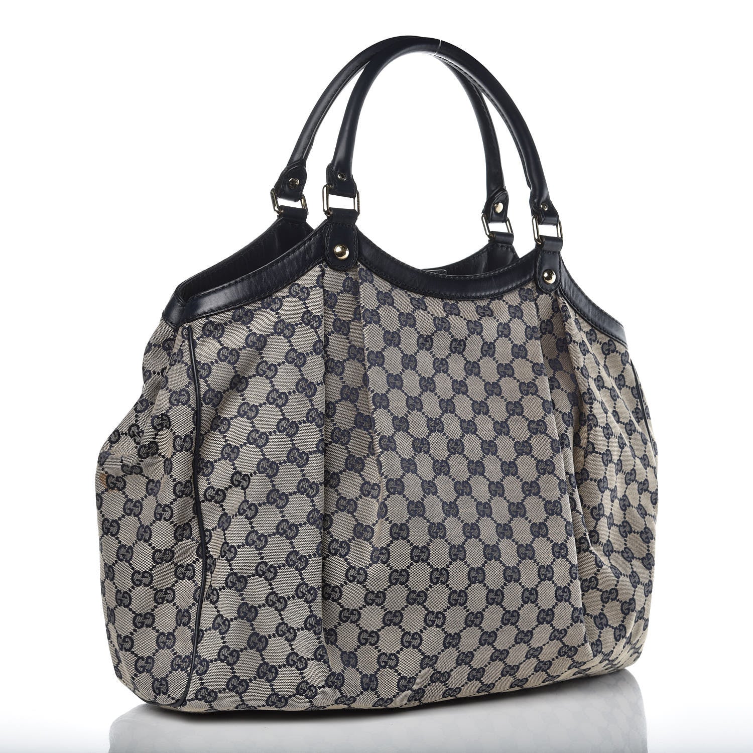 Gucci Monogram Calfskin Large Sukey Tote Beige Blue 3 of 10
