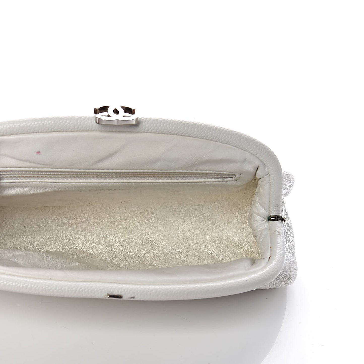 Caviar Quilted Timeless Clutch White