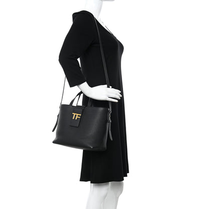 Tom Ford Grained Calfskin Mini TF East West Tote Black 2 of 15