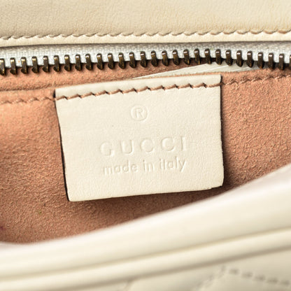 Gucci Calfskin Matelasse Mini GG Marmont Chain Shoulder Bag White 8 of 10