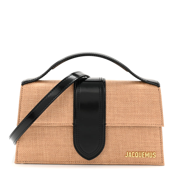 値下げ中　 jacquemus バッグ Jacquemus Raffia Smooth Calfskin Le Grand Bambino Natural Dark