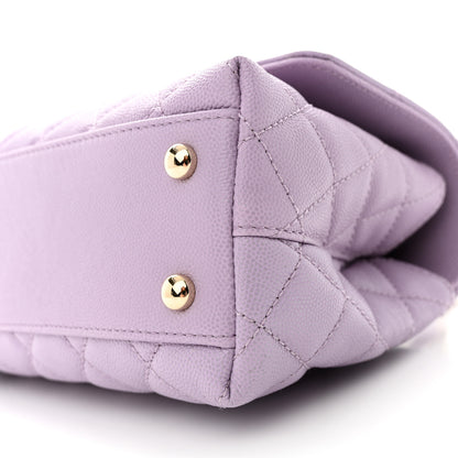 Chanel Caviar Quilted Mini Coco Handle Flap Light Purple 10 of 10