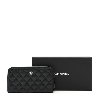 Chanel Caviar Quilted Large Gusset Zip Around Wallet Black 9 of 9
