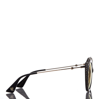 Gucci Crystal Cat Eye GG0214S Sunglasses Black Gold Pink 5 of 10