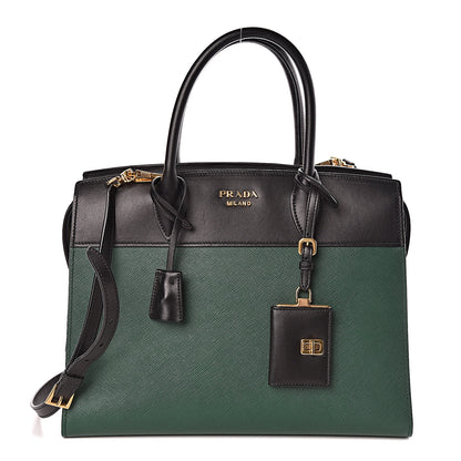 Prada Saffiano City Calf Medium Esplanade Tote Biliardo Black 1 of 11