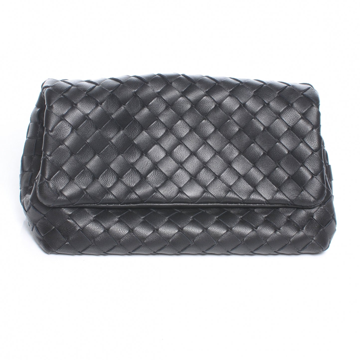 Woven Intrecciato Clutch Cosmetic Case Nero Black