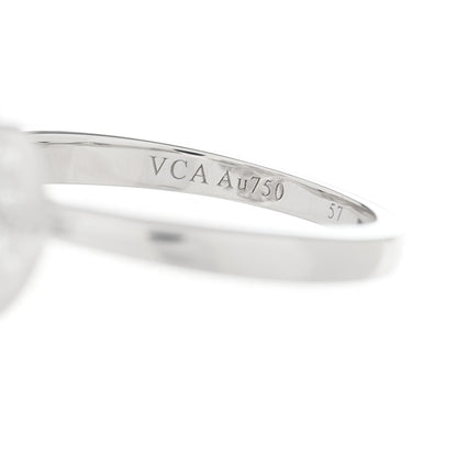 Van Cleef & Arpels 18K White Gold Diamond Small Frivole Ring 57 8 6 of 7