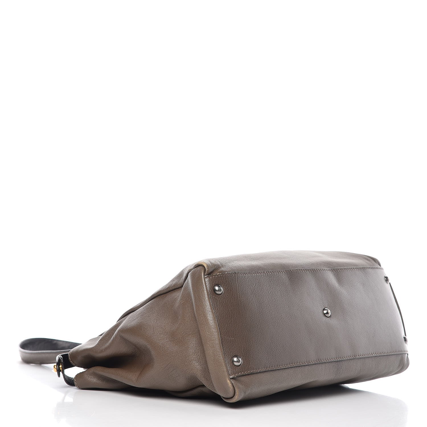Fendi Goatskin Zucca Large Peekaboo Iconic Satchel Taupe Tobacco Moro 4 of 17