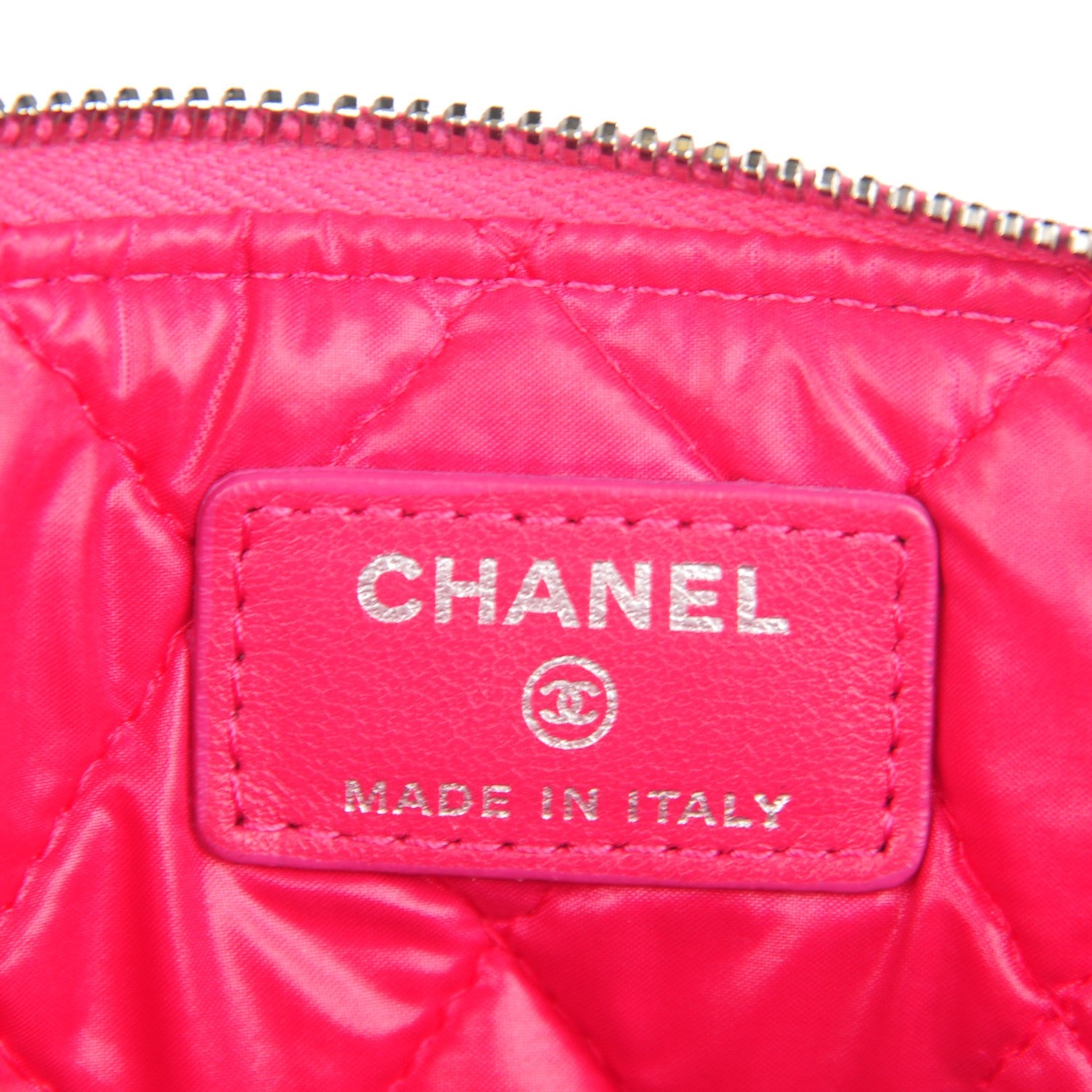 Chanel Lambskin Quilted Medium Cosmetic Case Dark Pink 5 of 8