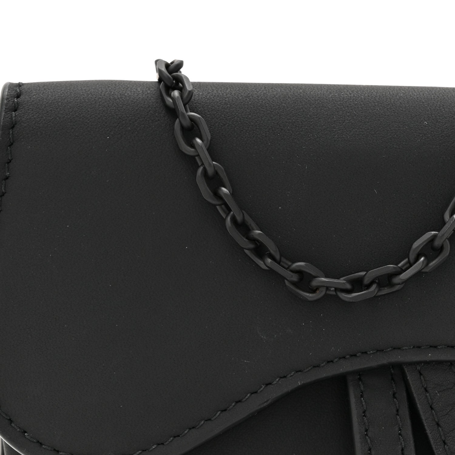 Christian Dior Ultra Matte Calfskin Nano Saddle Chain Pouch Black 7 of 10