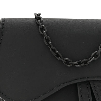 Christian Dior Ultra Matte Calfskin Nano Saddle Chain Pouch Black 7 of 10