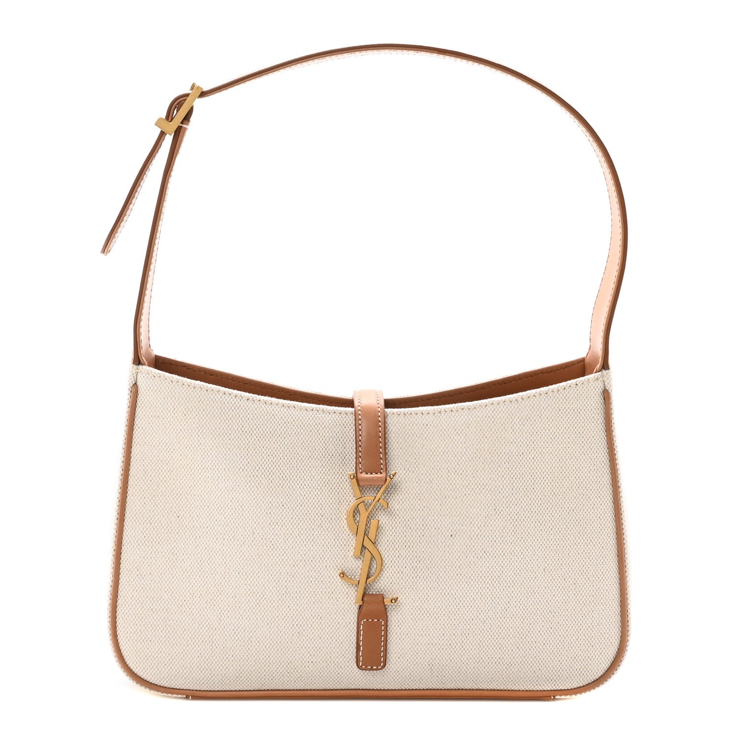 Smooth Calfskin Canvas Le 5 A 7 Hobo Natural Beige Brick