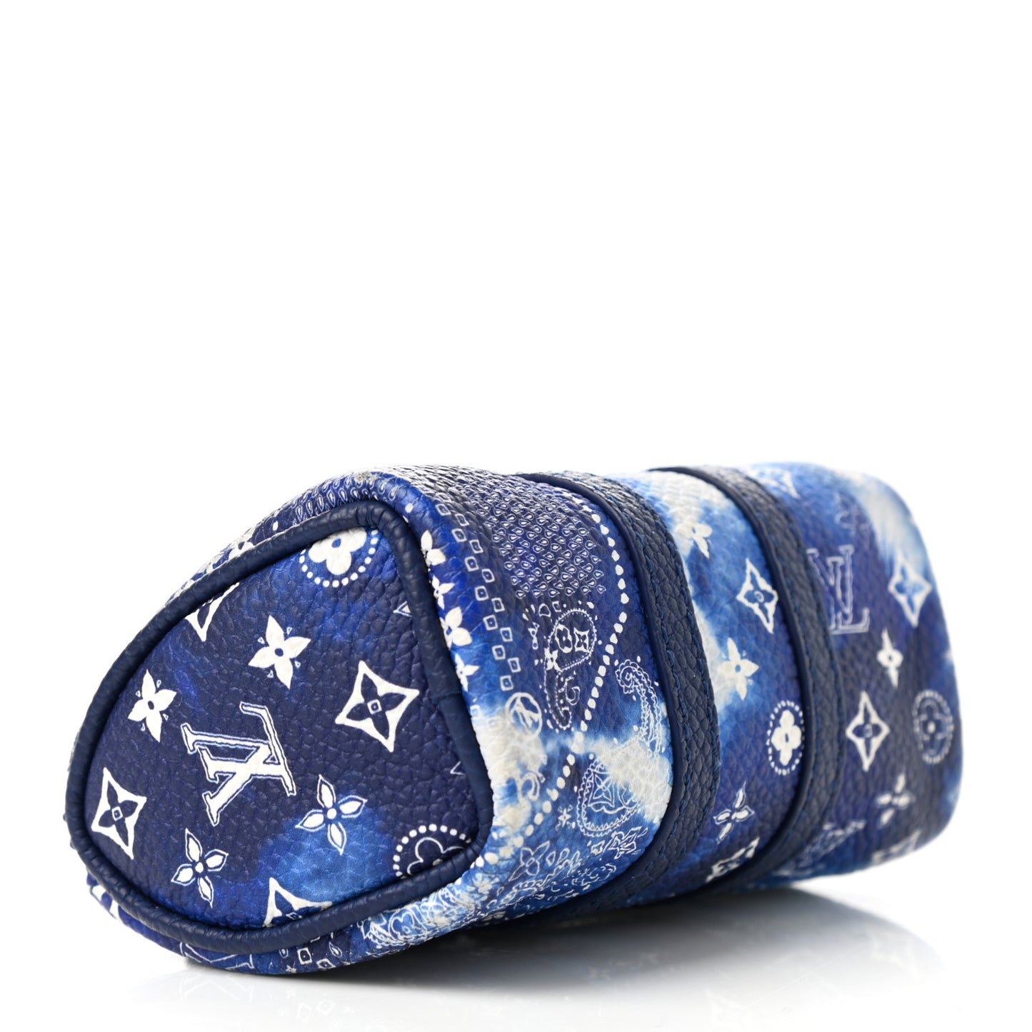 Monogram Bandana Mini Keepall Bag Charm Key Holder Blue