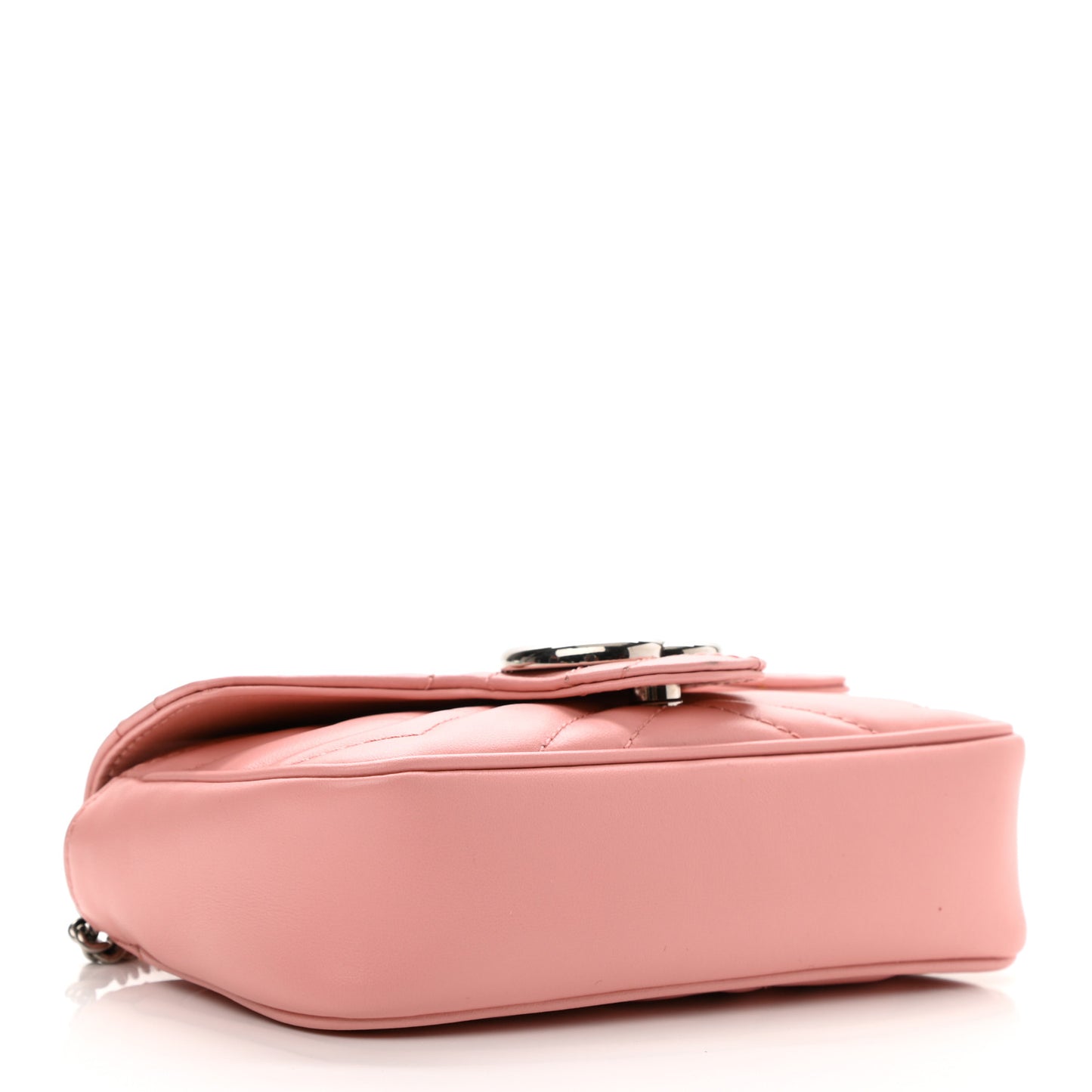 Calfskin Matelasse Super Mini GG Marmont Shoulder Bag Wild Rose