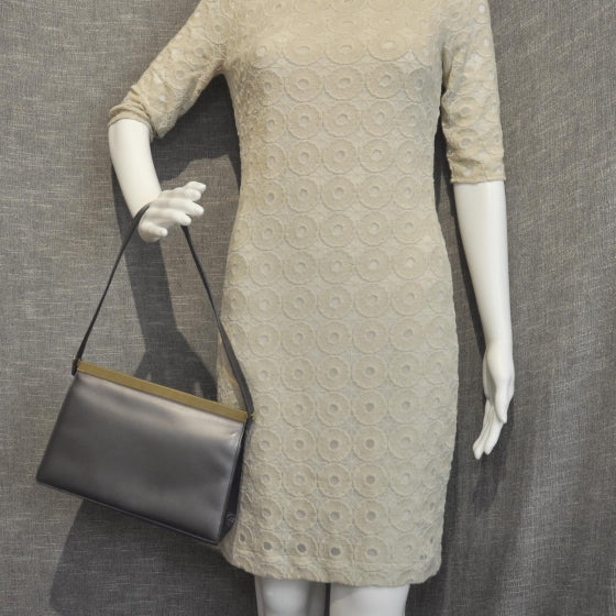 Leather Shoulder Bag Gunmetal