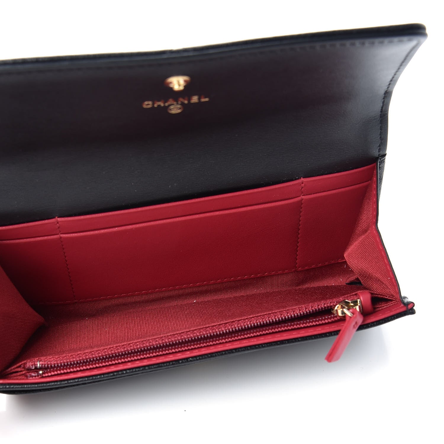 Chanel Shiny Goatskin Quilted Chanel 19 Flap Wallet Black 5 of 8