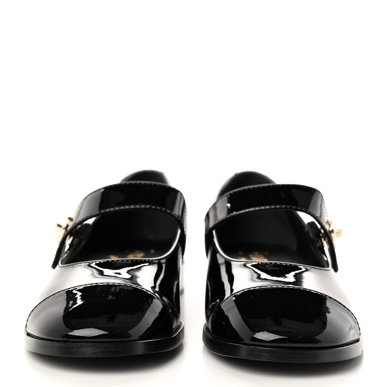 Chanel Patent Calfskin Mary Janes Flats 37.5 Black 2 of 12