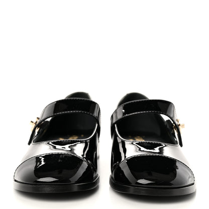Chanel Patent Calfskin Mary Janes Flats 37.5 Black 2 of 12