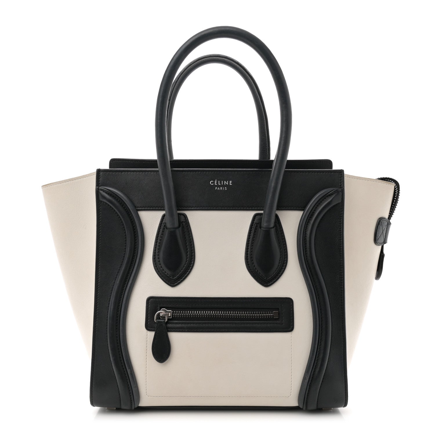 Celine Smooth Calfskin Micro Bi-Color Luggage Black White 1 of 14