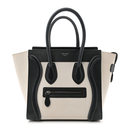 Celine Smooth Calfskin Micro Bi-Color Luggage Black White 1 of 14