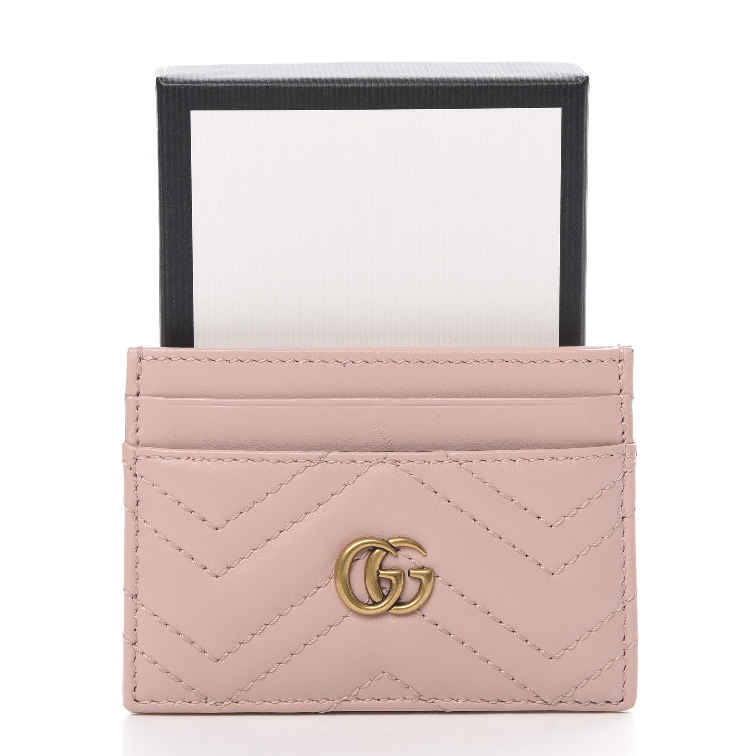 Gucci Calfskin Matelasse GG Marmont Card Holder Perfect Pink 8 of 8