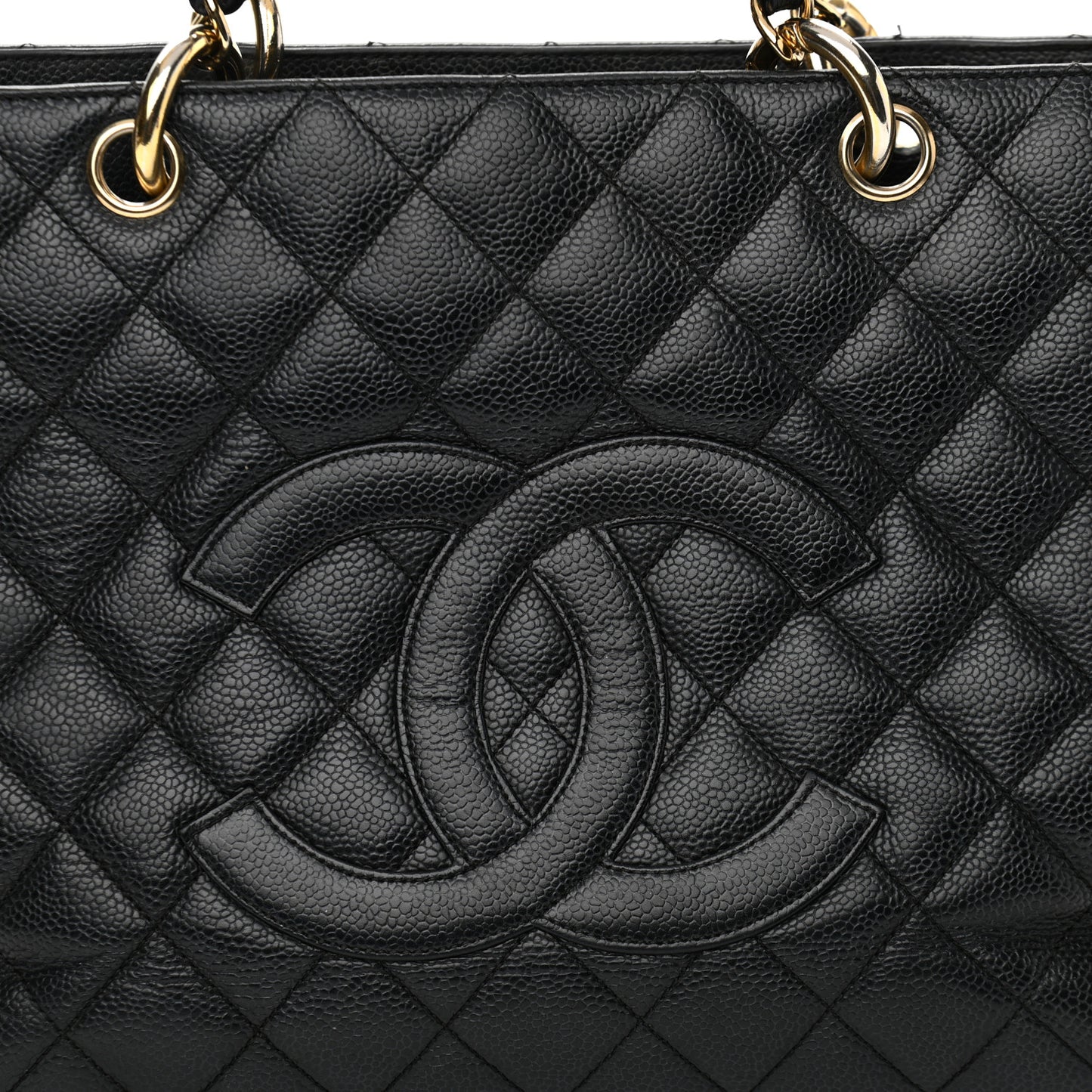 Caviar Quilted Grand Shopping Tote GST Black