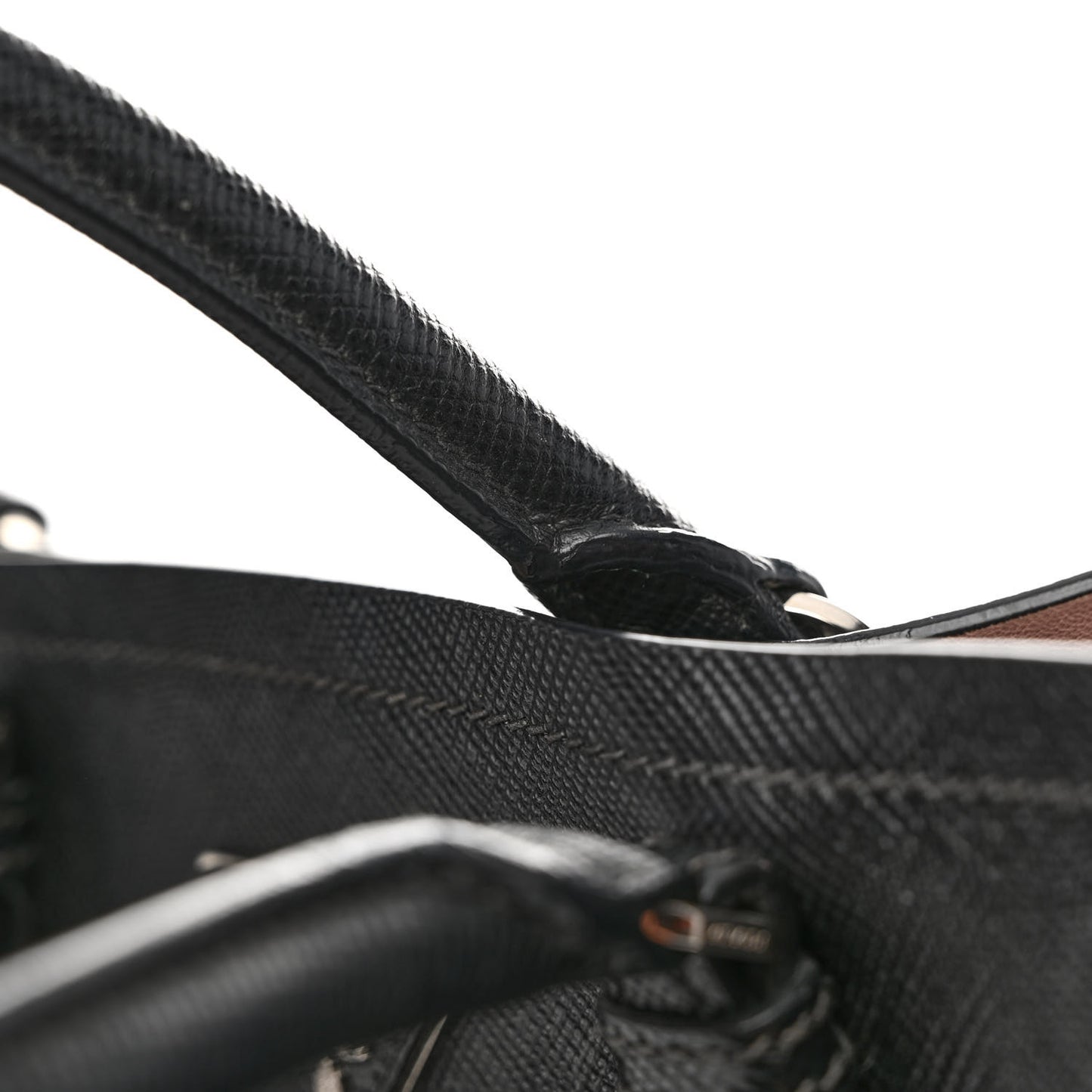Saffiano Cuir Large Double Bag Black Mughetto