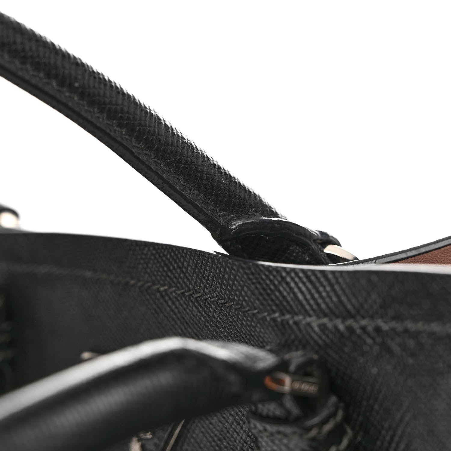 Prada Saffiano Cuir Large Double Bag Black Mughetto 13 of 17