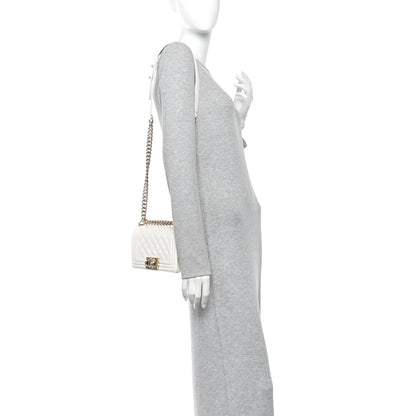 Chanel Caviar Quilted Small Boy Flap  White 2 of 12