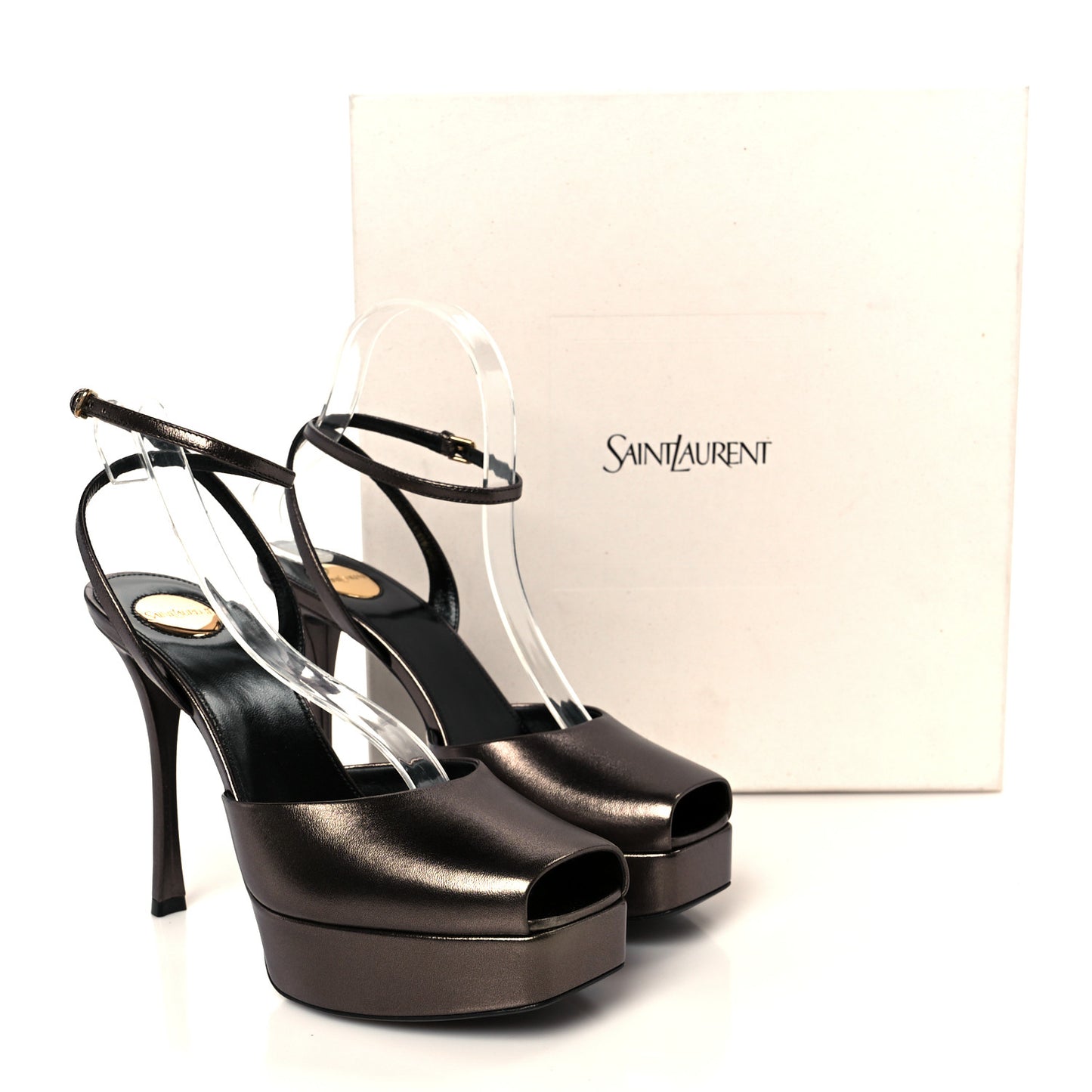 Veau Laminato La Scandale 85 Sandals 38 Metal Walnut