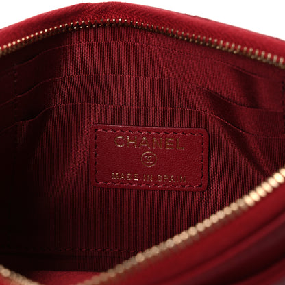 Chanel Sheepskin Quilted Mademoiselle Vintage Zip Pouch Red 6 of 7