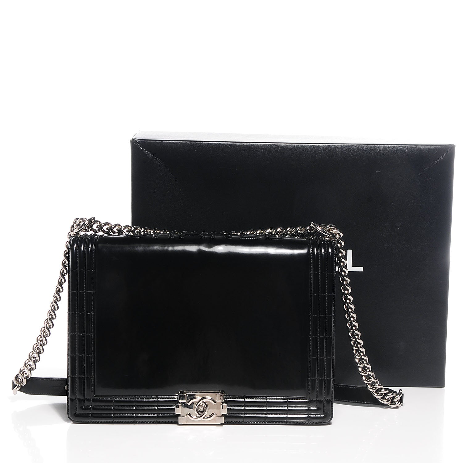 Chanel Glazed Calfskin Large Boy Flap Black 5 of 8