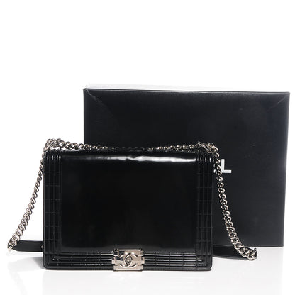 Chanel Glazed Calfskin Large Boy Flap Black 5 of 8