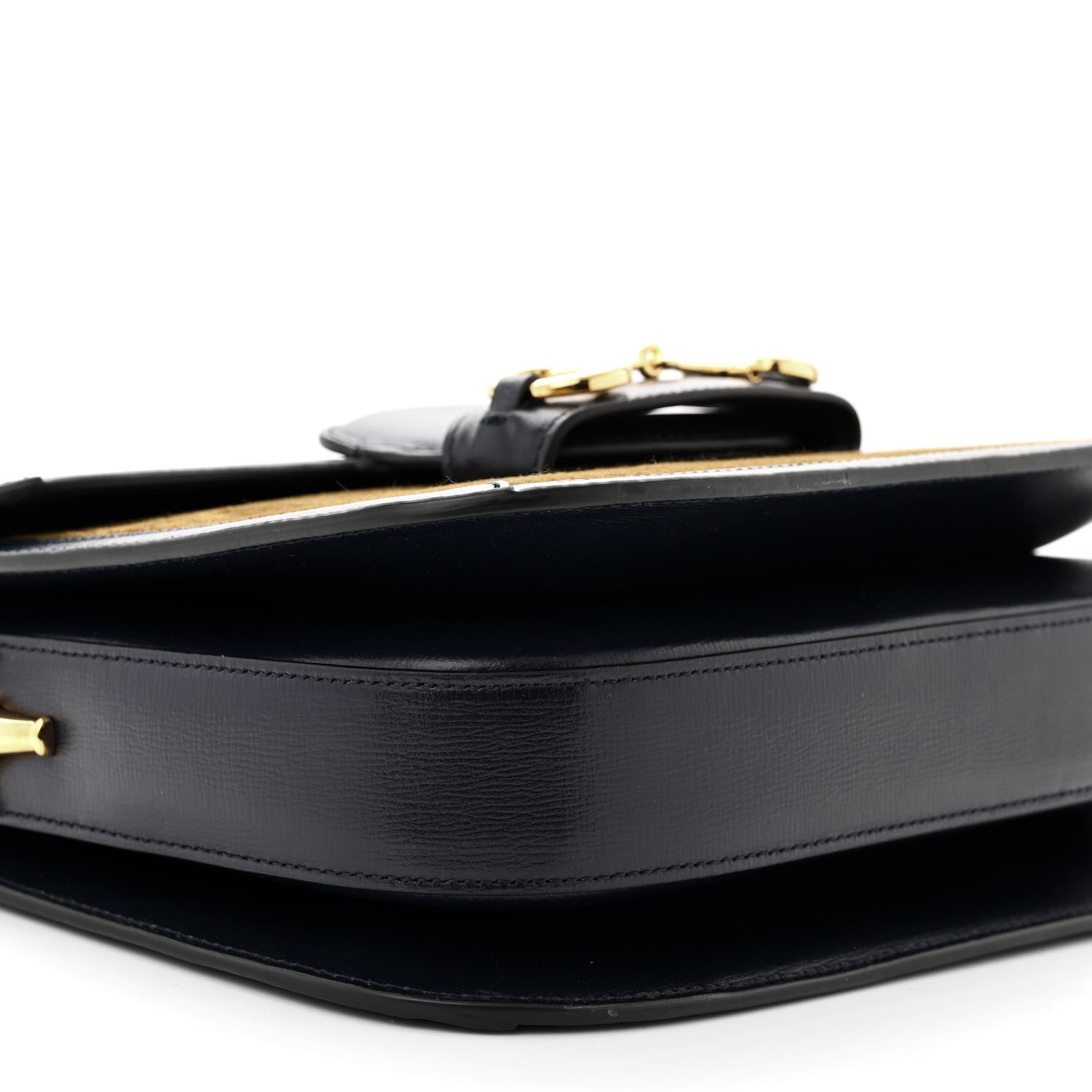 Gucci Lanzo Stretch Cord Azalea Calfskin Horsebit 1955 Shoulder Bag New Mud Blue 9 of 11