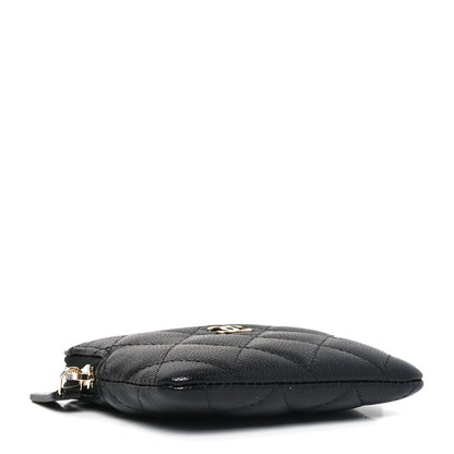 Chanel Caviar Quilted Zip Card Holder Wallet Black 4 of 8