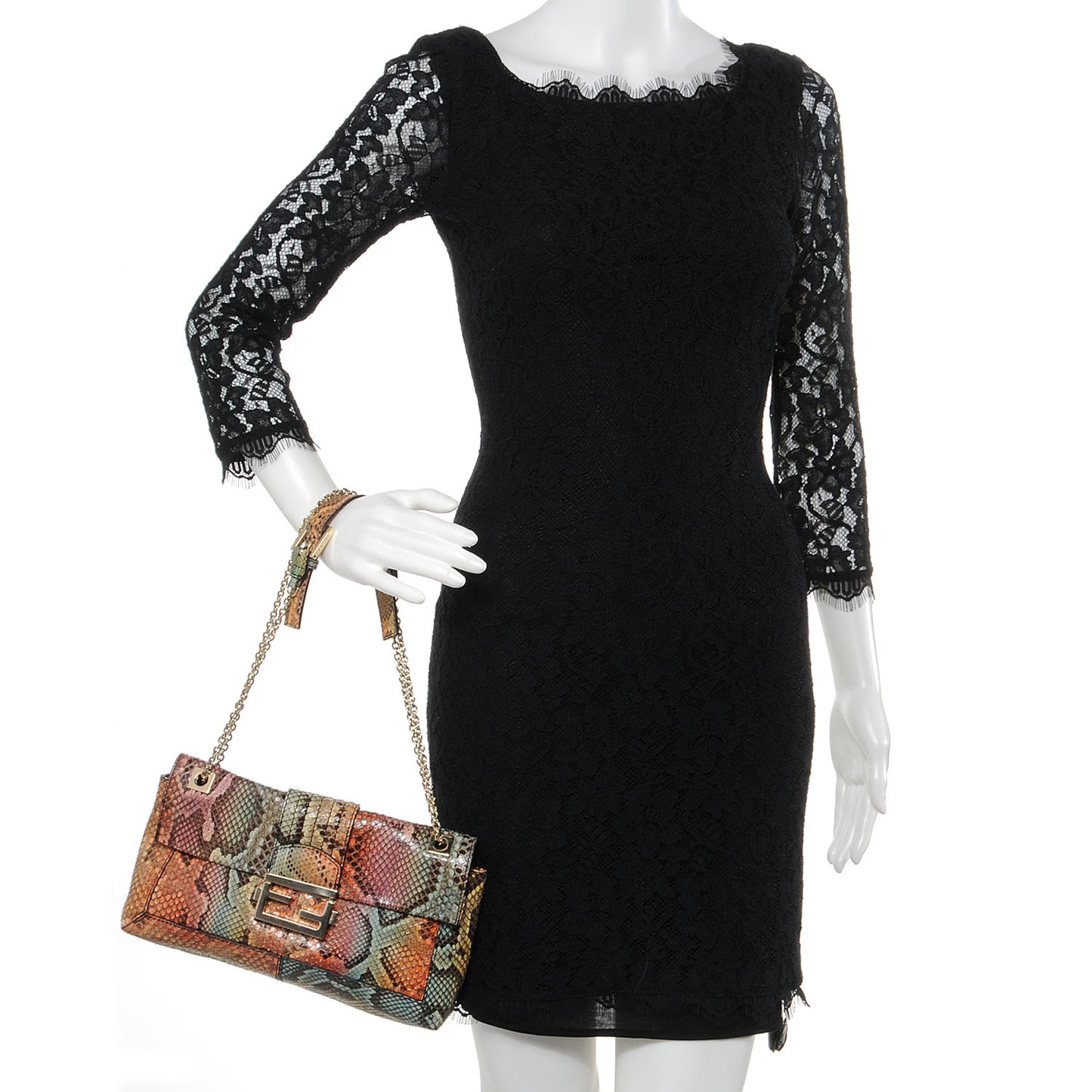 Python Maxi Baguette Bag Multicolor