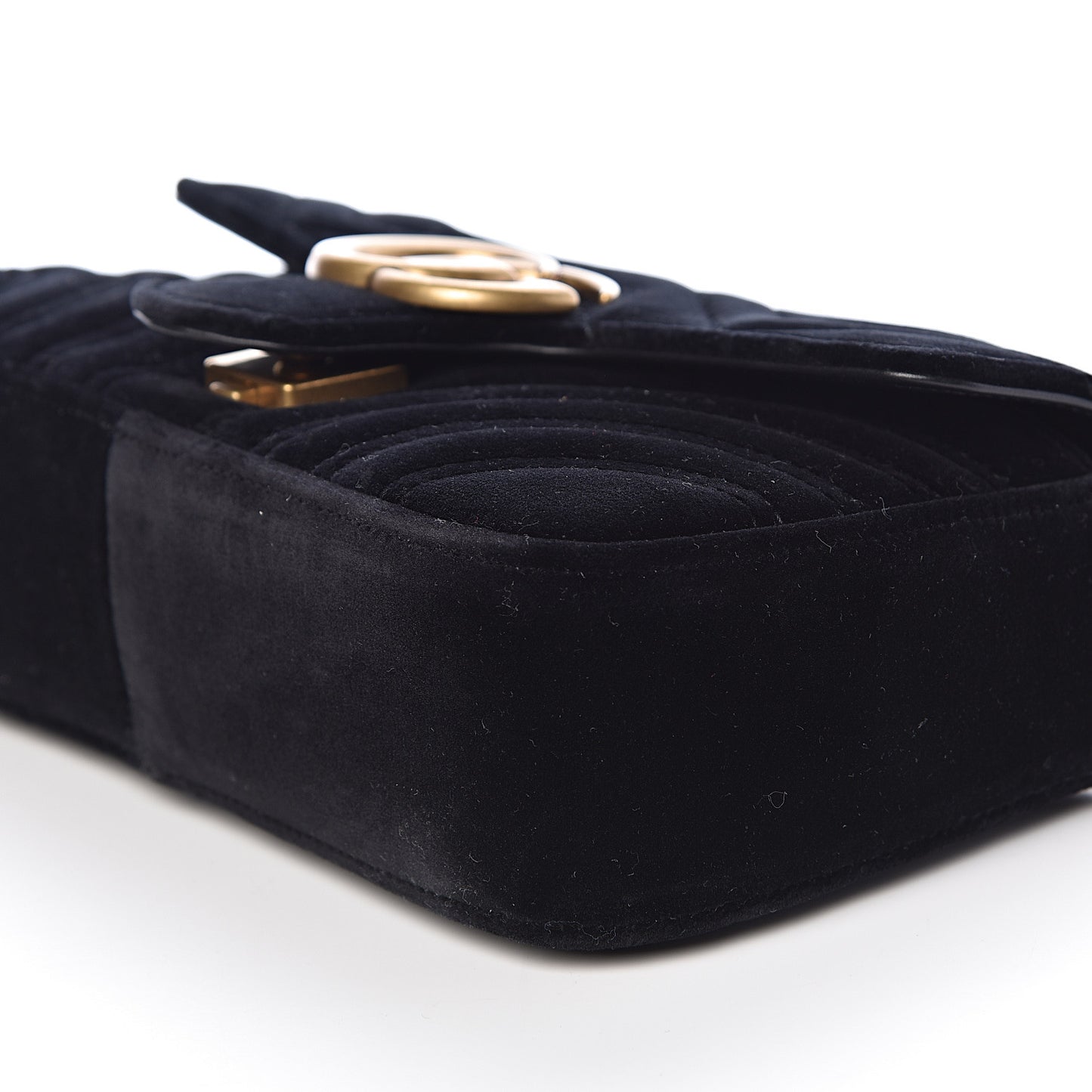 Velvet Matelasse Mini GG Marmont Shoulder Bag Black