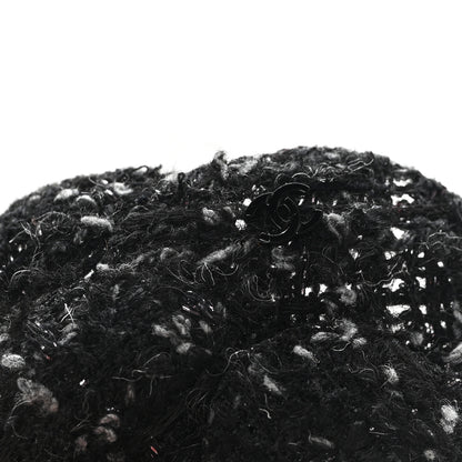 Chanel Tweed Camellia Pin Brooch Black Gray 3 of 3