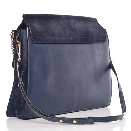 Chloe Suede Calfskin Medium Faye Shoulder Bag Silver Blue 3 of 16